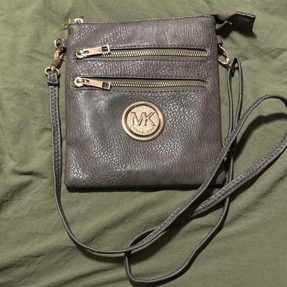 Michael Kors Handbags - Michael Kors Charcoal Crossbody Bag with Gold Accents
